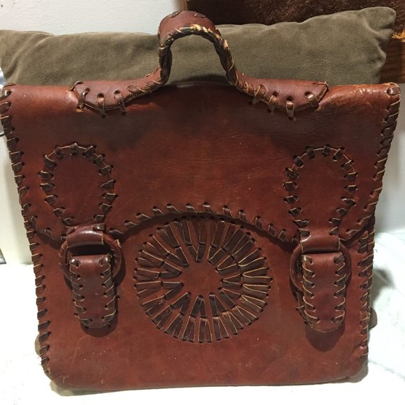 VINTAGE LARGE LEATHER TOTE BAGS - Picture 1 of 7